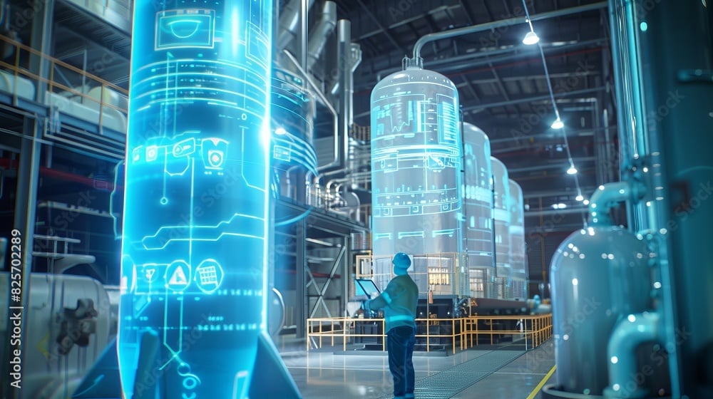 illustration imageant le concept de vision industrielle